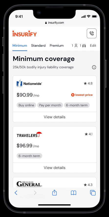 easy side-by-side comparison on small screens